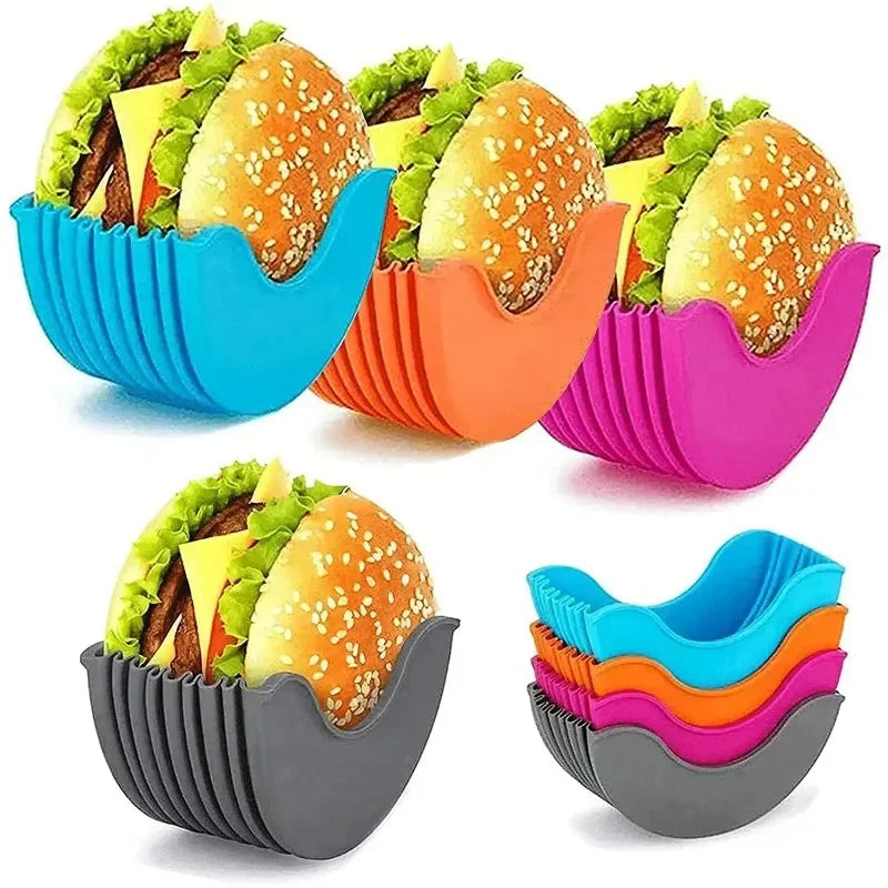 Silicone Burger Rack & Holder – Reusable Kitchen Gadget for Burgers, Sandwiches & More