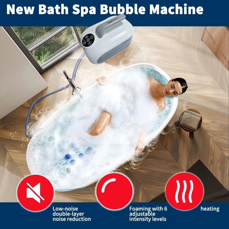 Spa Bubble Bath Massager Mat – Full-Body Massage with Remote Control & Inflatable Pillow