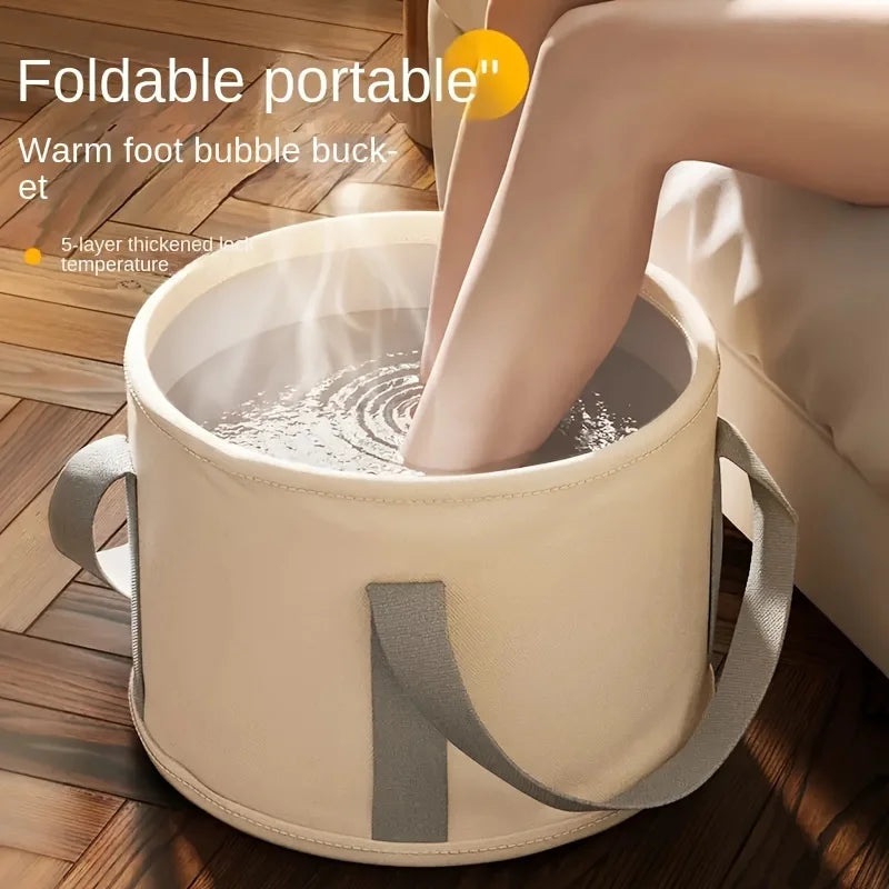 Foldable Portable Foot Soak Bath Tub – Heat Preservation Deep Basin Foot Spa Bucket