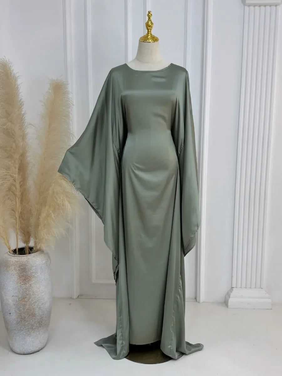 Eid Modest Bat Sleeve Muslim Party Dress – Ramadan Abaya Kaftan