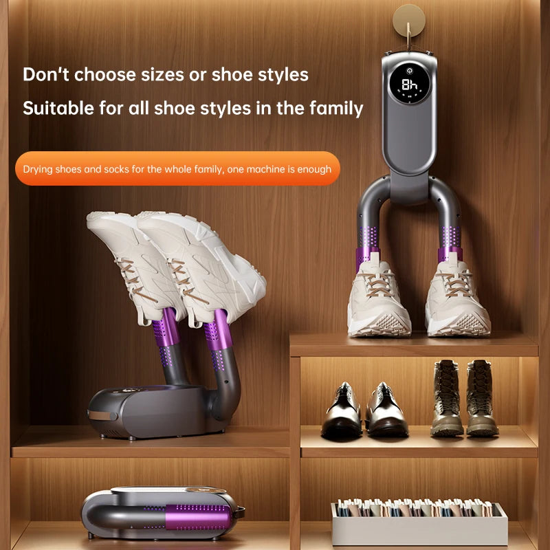 Foldable Touch Screen Shoe Dryer Fast Heating Sterilization Heater Socks Dryer Shoe Hot Air Deodorizing Dehumidifier