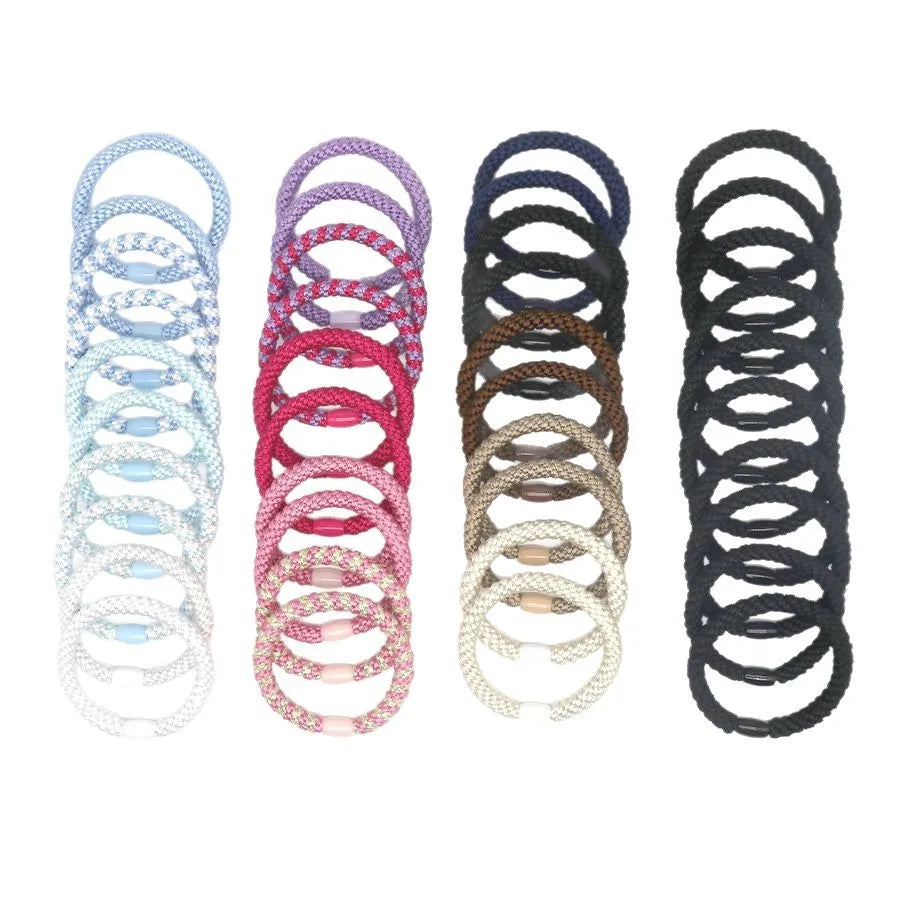 10pcs 5mm Black Mix Elastic Hair Ties Hair Bands No Damage Soft Ponytail Holders Hair Accessories for Girls Women