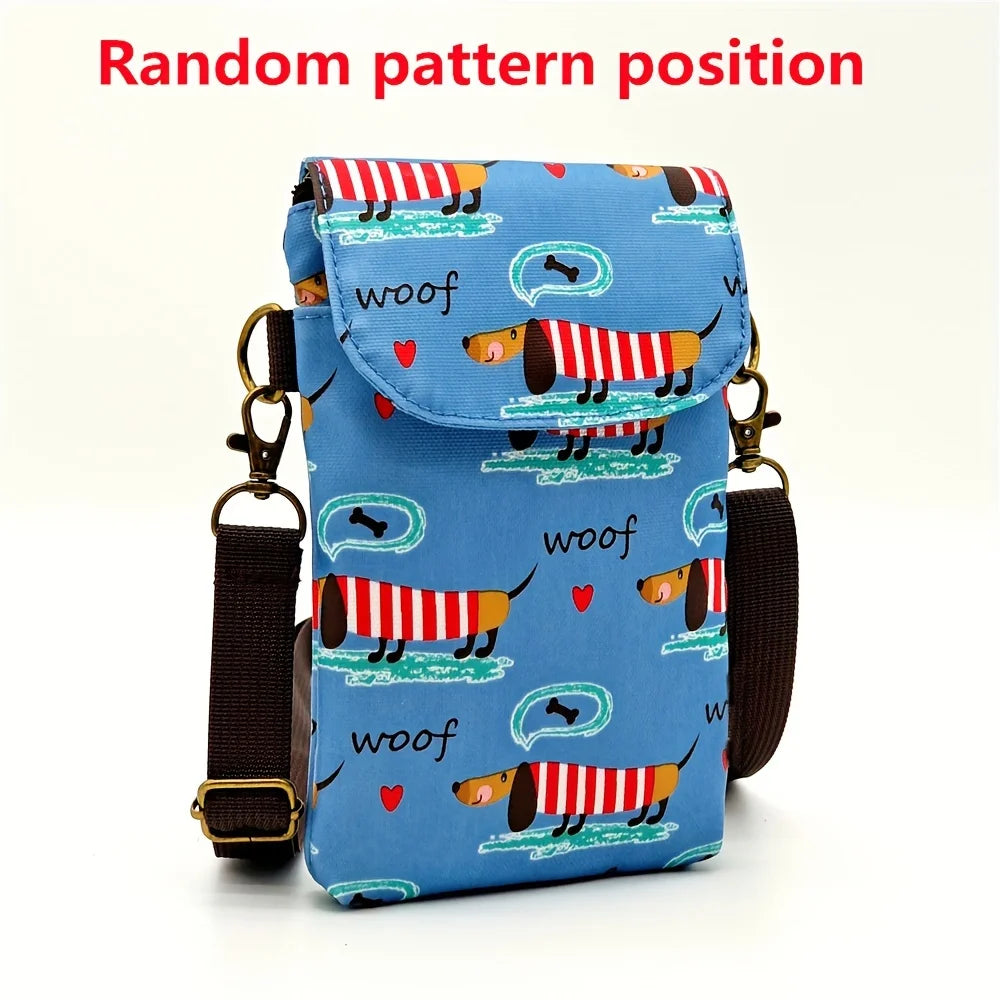 Cute Cat Animal Print Crossbody Bag, Kawaii Fabric Phone Purse, Small Shoulder Bag With Adjustable Strap  Purses and Handbags