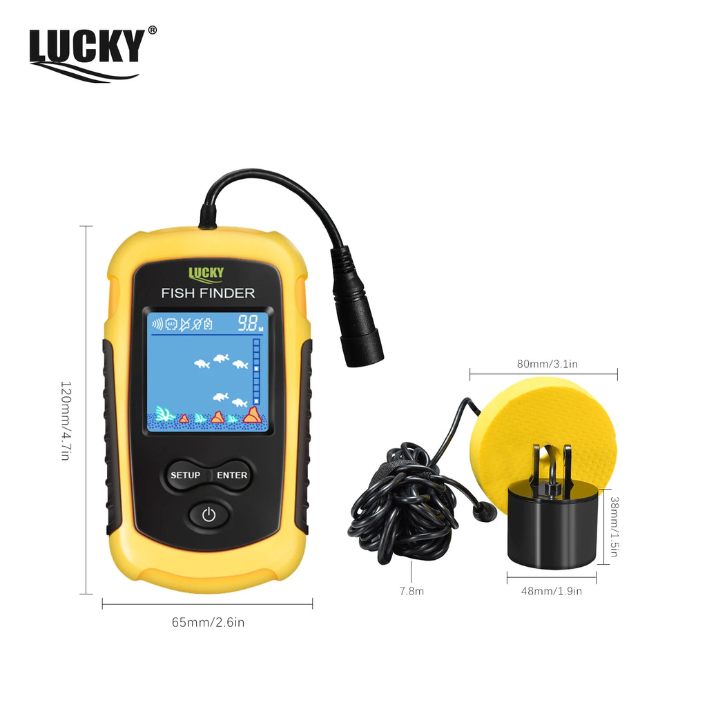 FFC1108-1 Alarm 100M Portable Sonar Fish Finders 45 Degrees Sonar Cove…