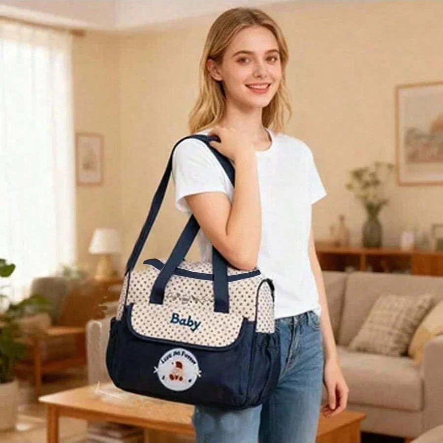 Fashionable Printed Cartoon Multifunctional One Shoulder Mommy Bag Por…