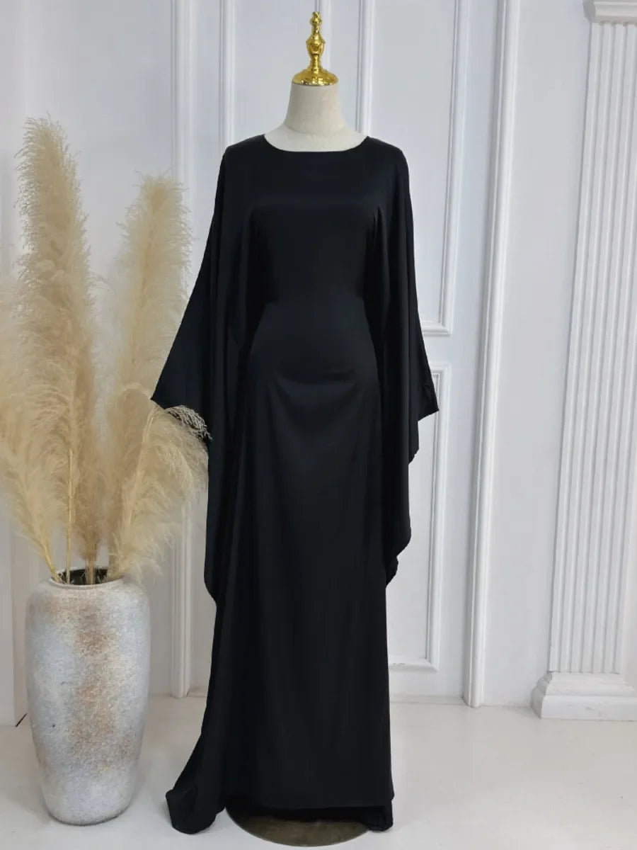 Eid Modest Bat Sleeve Muslim Party Dress – Ramadan Abaya Kaftan