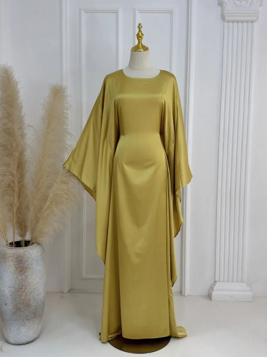 Eid Modest Bat Sleeve Muslim Party Dress – Ramadan Abaya Kaftan
