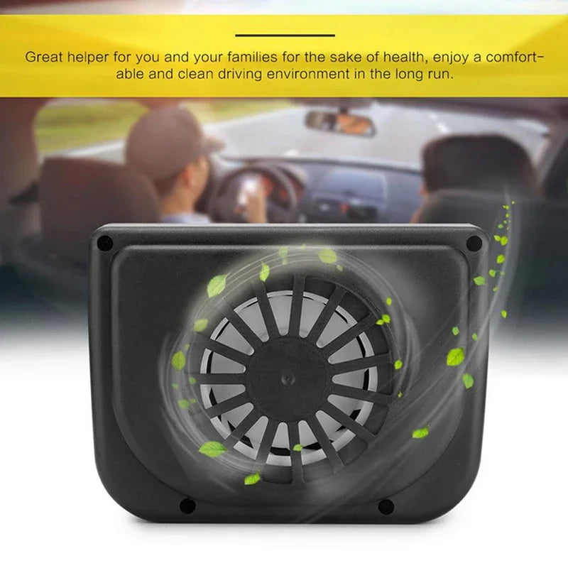 Solar Powered Car Cooling Fan Mini Ceiling Fan with Window Panel Ventilation System Radiator Fan Fresh Air in and Hot Air Out