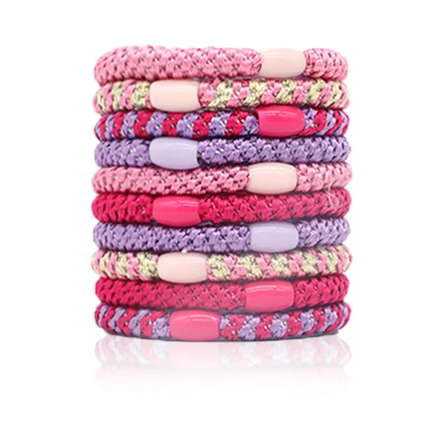 10pcs 5mm Black Mix Elastic Hair Ties Hair Bands No Damage Soft Ponytail Holders Hair Accessories for Girls Women