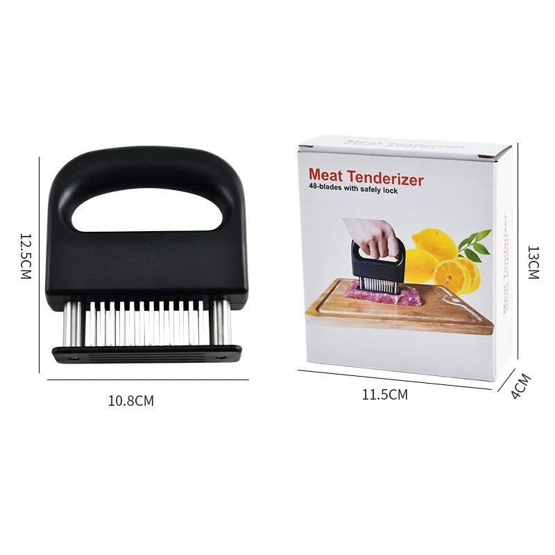 Meat Tenderizer with 48 Stainless Steel Blades – Ultra-Sharp Needle Tenderizer for Steak & Beef