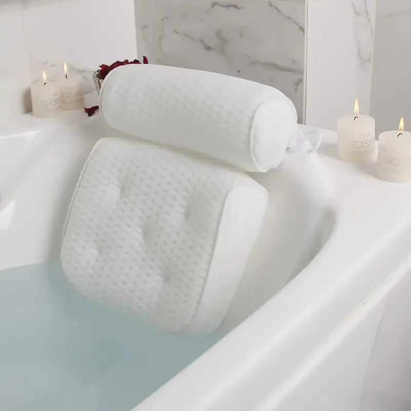 Luxury Spa Bathtub Pillow – Anti-Slip Suction Cup for Neck & Back Support