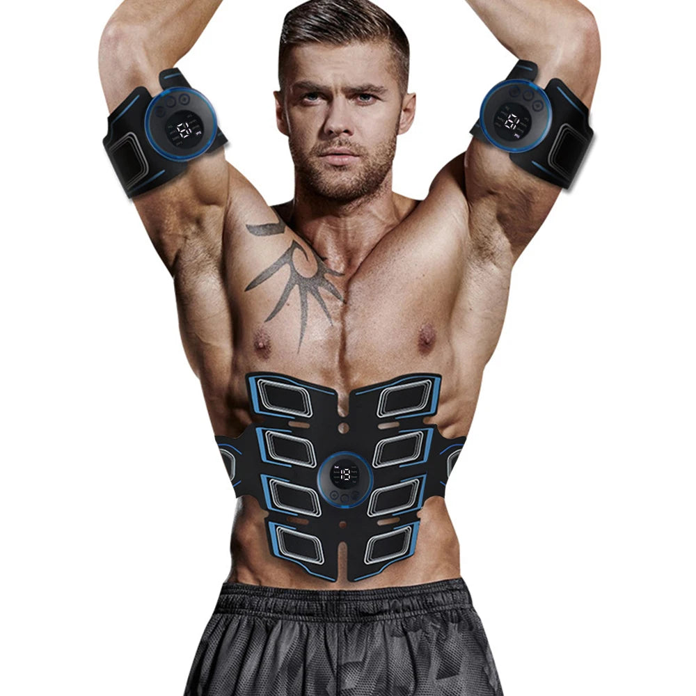 EMS Abdominal Muscle Trainer Belt – USB Rechargeable Toning Device