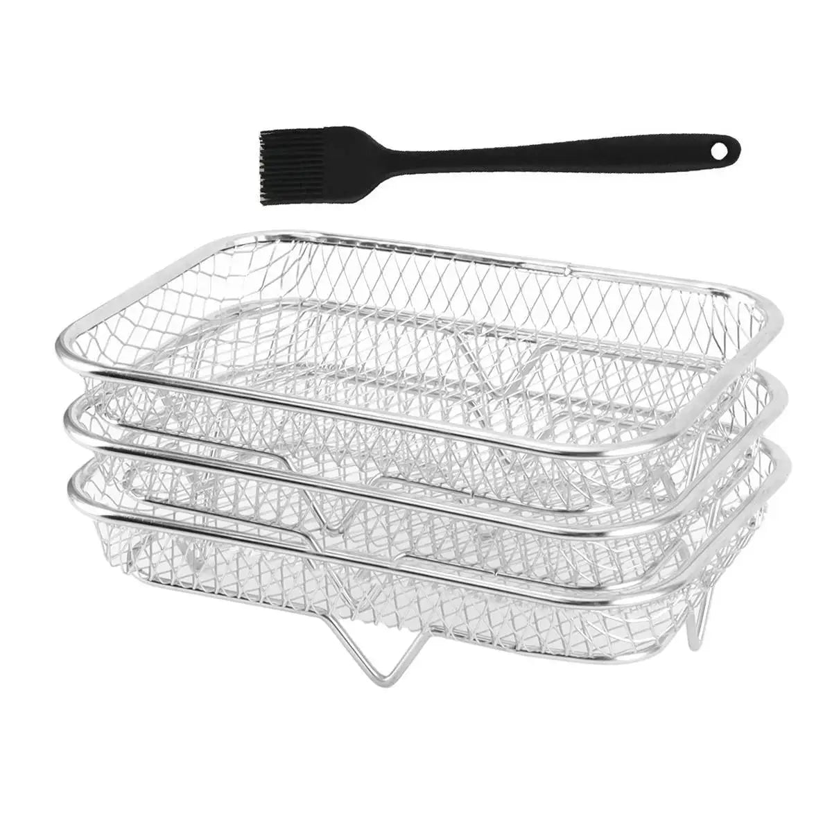 Stackable Air Fryer Rack – 304 Stainless Steel Baking & Grilling Tray for Air Fryers & Ovens