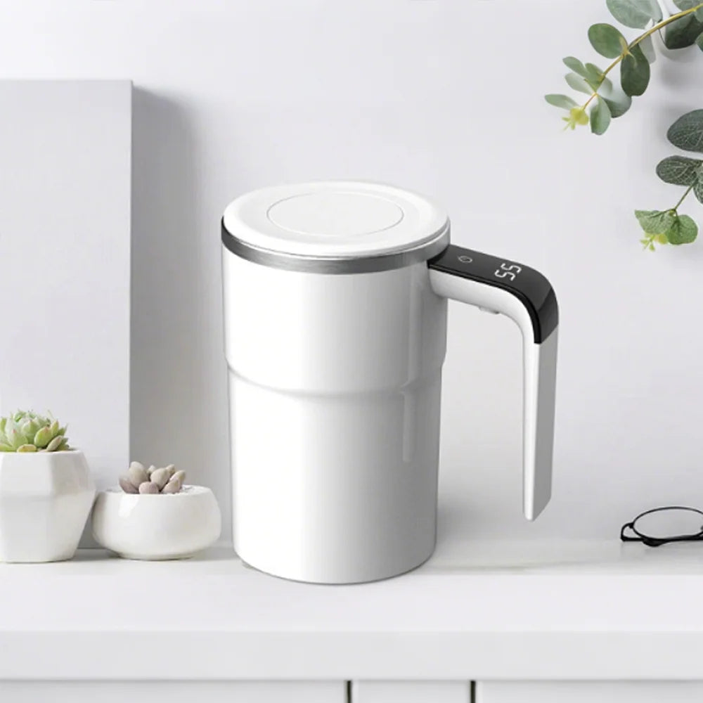 380ml Electric Self-Mixing Cup – USB Rechargeable Stainless Steel Blender Mug