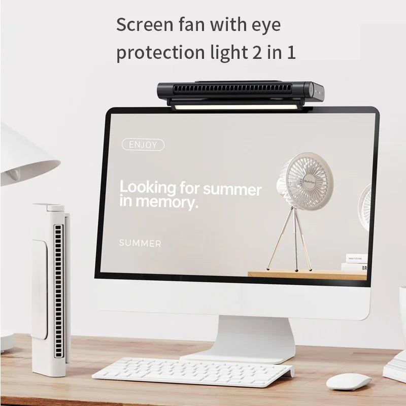 2026 Upgraded Portable Air Conditioner USB Charger Adjustable Office Computer Screen Mounted Electric Fan Desktop Tower F
