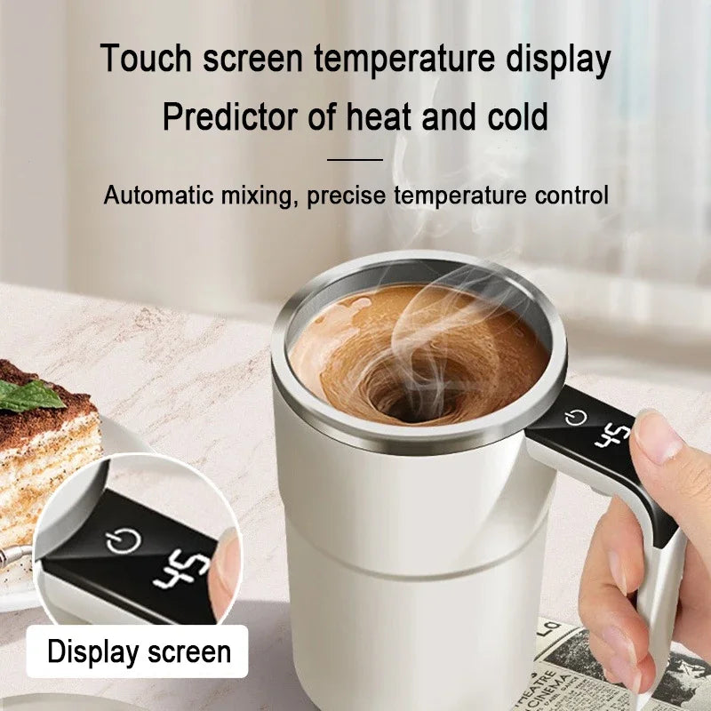 380ml Electric Self-Mixing Cup – USB Rechargeable Stainless Steel Blender Mug