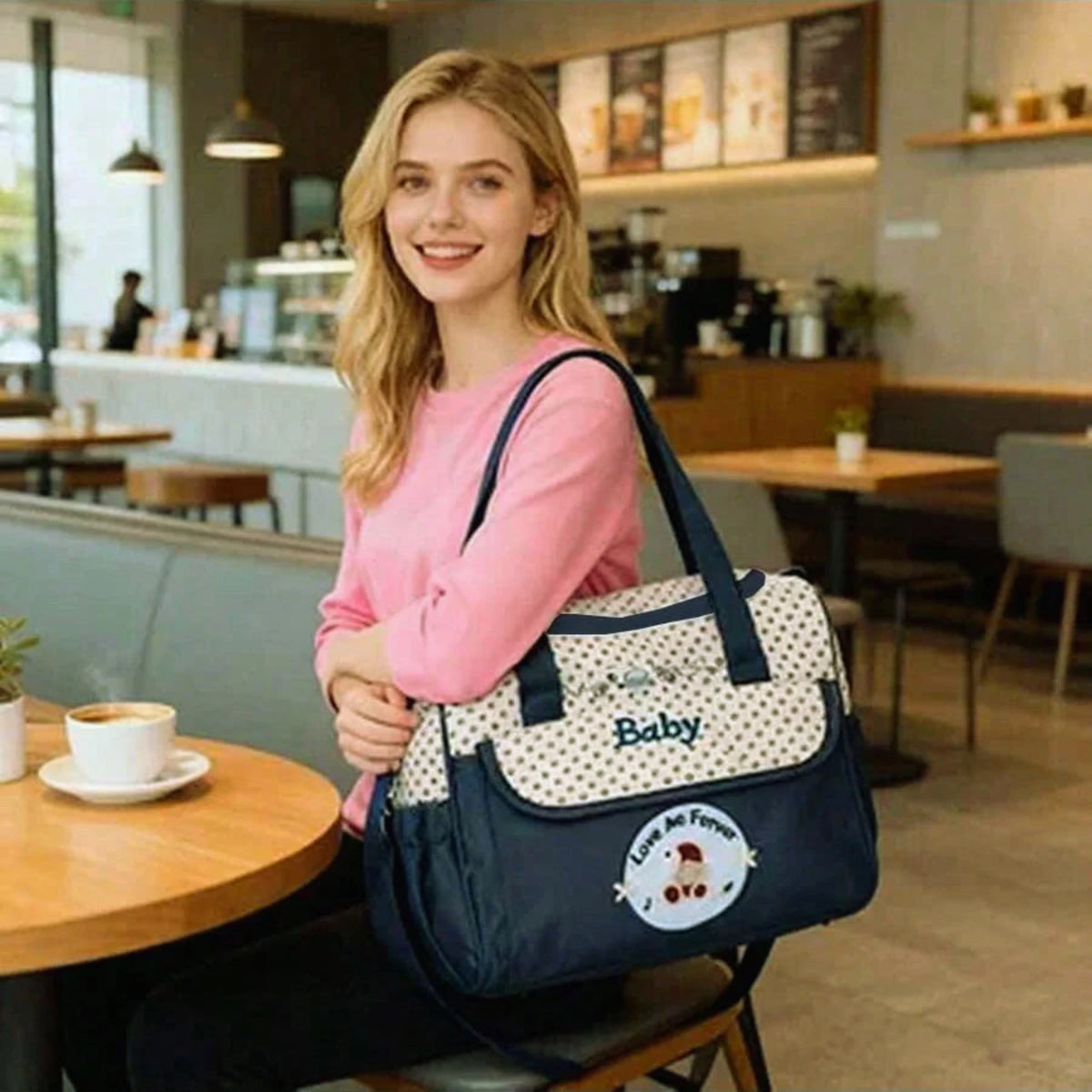Fashionable Printed Cartoon Multifunctional One Shoulder Mommy Bag Por…