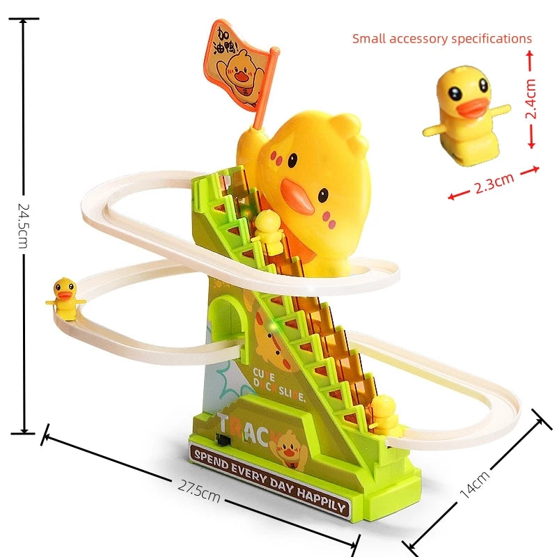 Stair Climbing Ducks Flashing Lights and Music Duck Roller Coaster Toy…