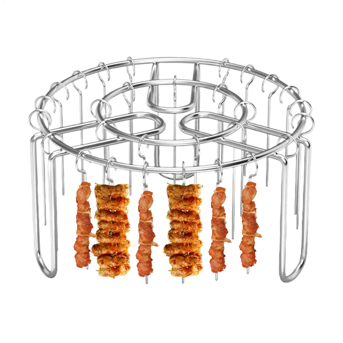 Vertical Skewer Grill Rack with 24 Stainless Steel Skewers – Air Fryer, Oven & BBQ