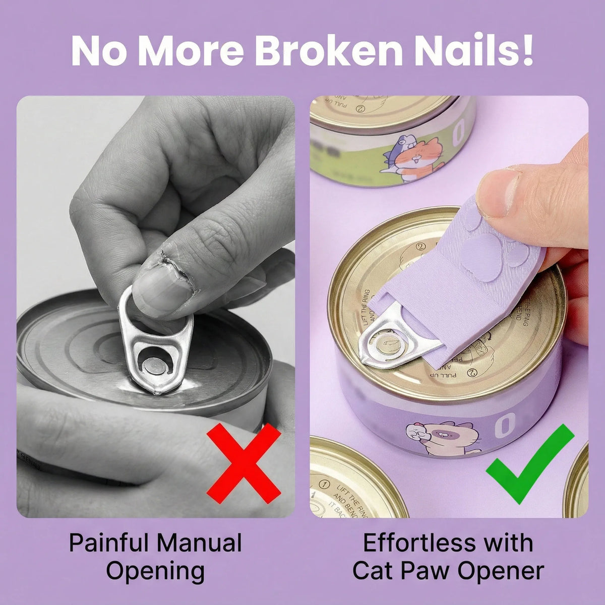 Cute Cat Paw Pet Food Can Opener – Easy Ring Pull Tool for Cat & Dog Cans
