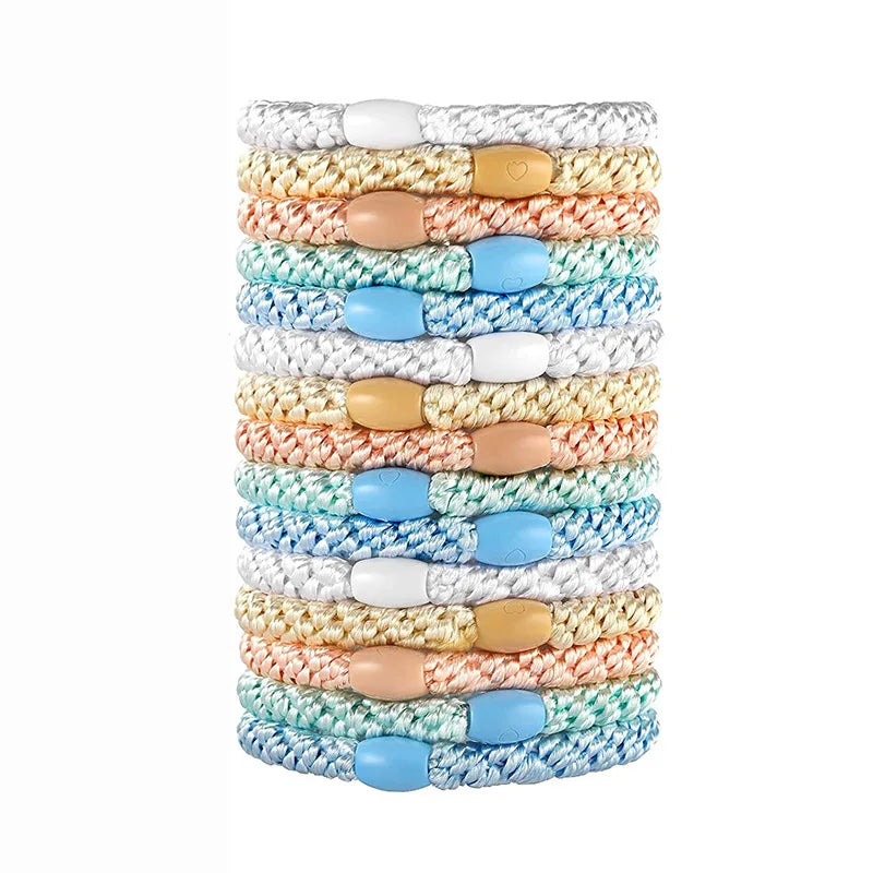 10pcs 5mm Black Mix Elastic Hair Ties Hair Bands No Damage Soft Ponytail Holders Hair Accessories for Girls Women