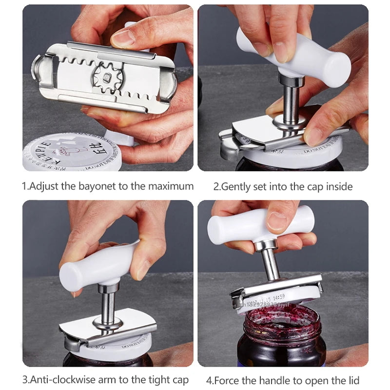 Home Stainless Steel Quick Bottle Opener Adjustable Can Opener Glasses…