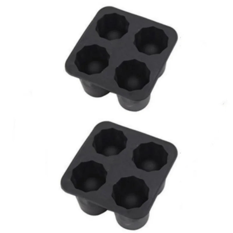 Silicone Round Ice Cube Mold – 4-Hole Press Ice Ball Maker for Whiskey & Cocktails