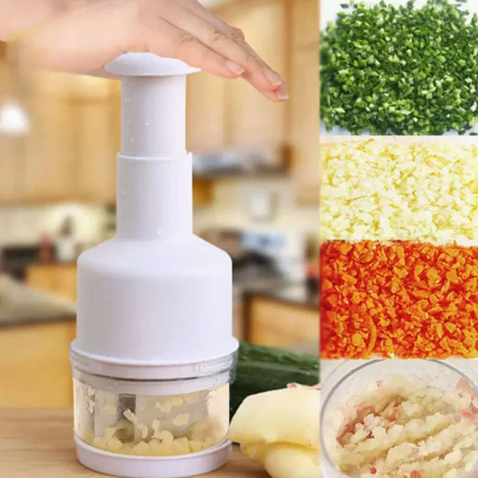 Manual Garlic Chopper & Vegetable Crusher – Handheld Stainless Steel Slicer