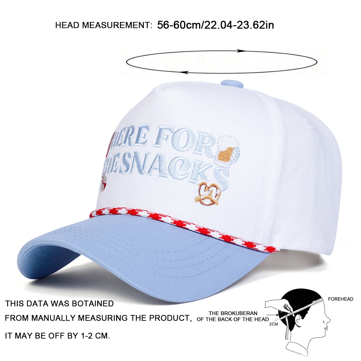 "Here for the Snacks" Embroidered Baseball Cap – Unisex Adjustable Hat