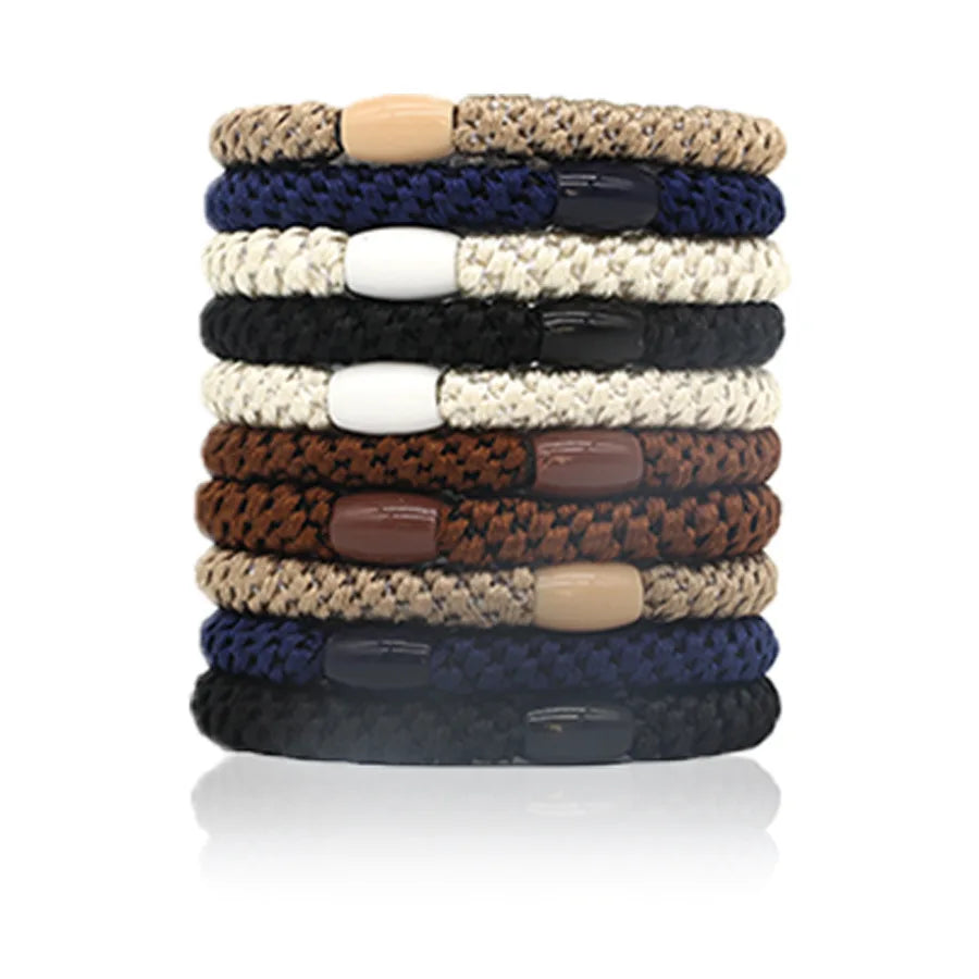 10pcs 5mm Black Mix Elastic Hair Ties Hair Bands No Damage Soft Ponytail Holders Hair Accessories for Girls Women