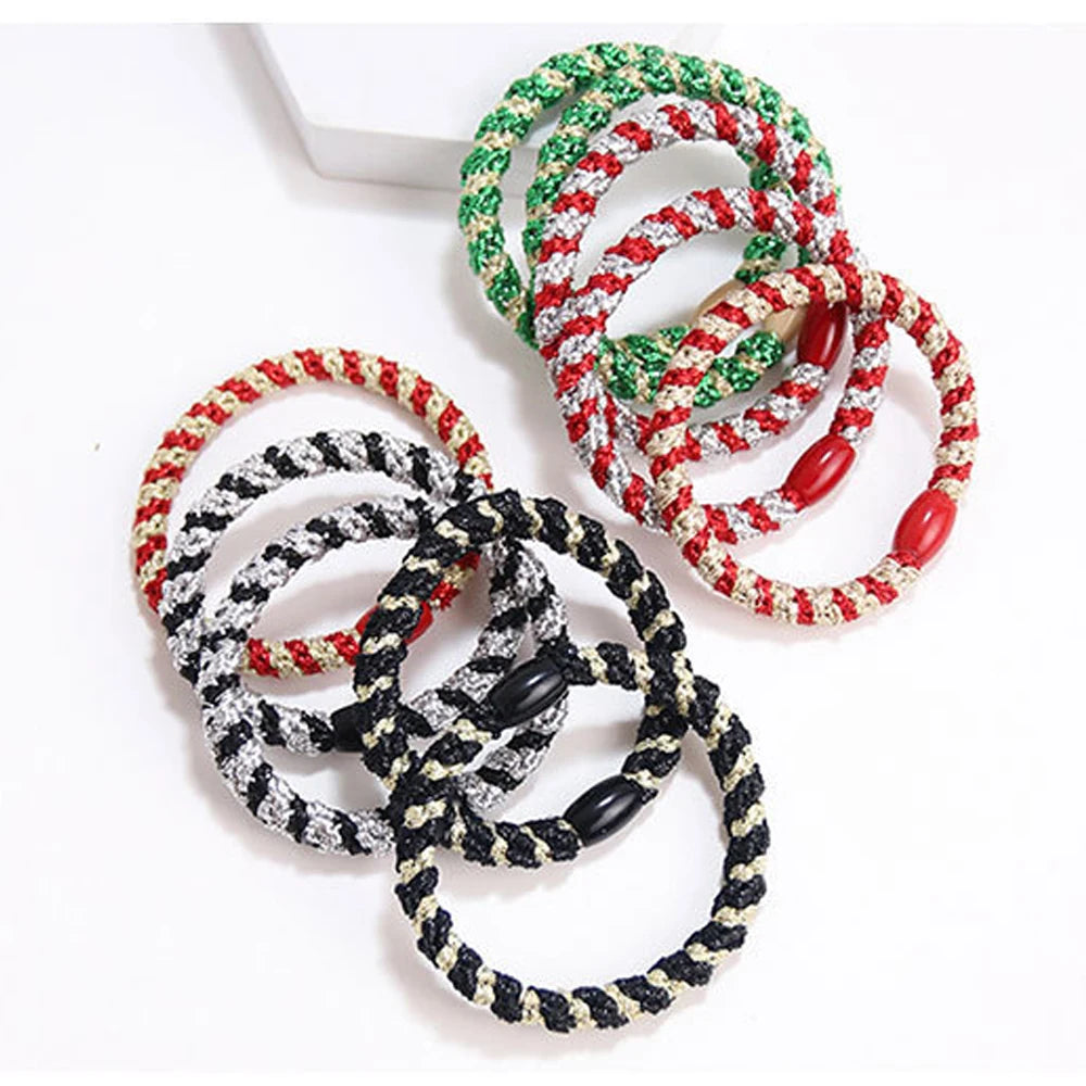 10pcs 5mm Black Mix Elastic Hair Ties Hair Bands No Damage Soft Ponytail Holders Hair Accessories for Girls Women