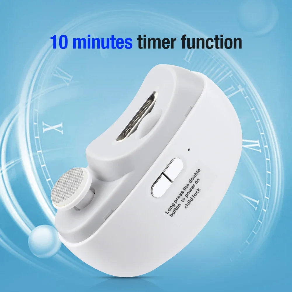Electric Nail Clipper for Baby Adult 2 Speeds Rechargeable Nail Trimmer with Light 2 in1 Grinding and Polishing Manicure Tool