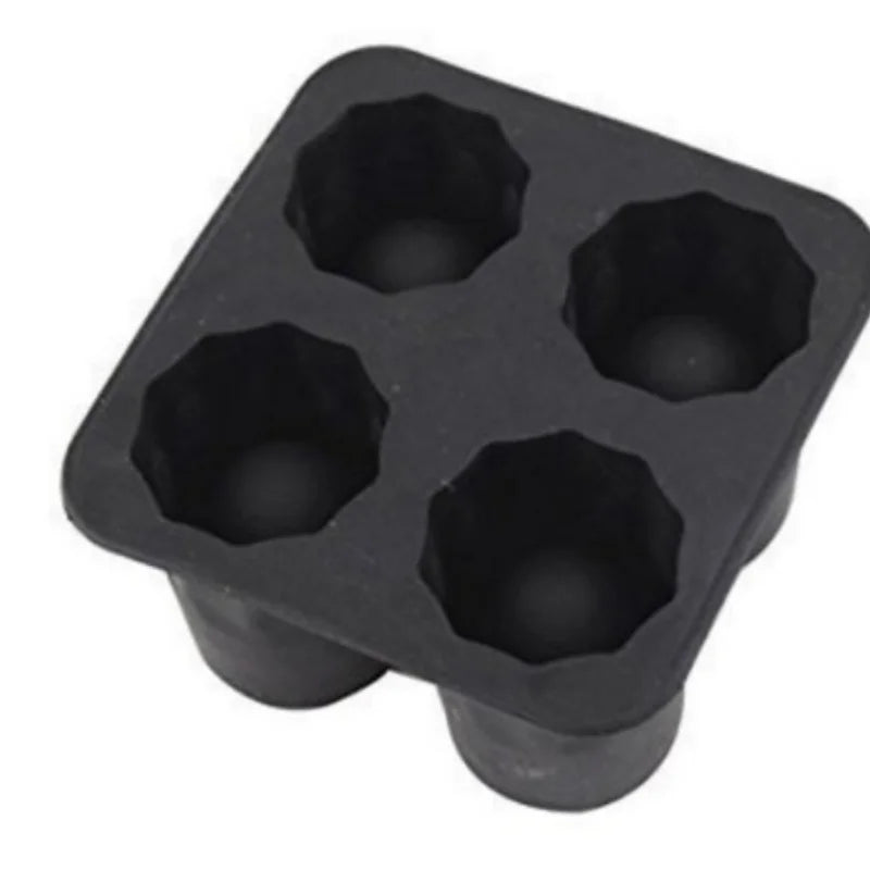 Silicone Round Ice Cube Mold – 4-Hole Press Ice Ball Maker for Whiskey & Cocktails