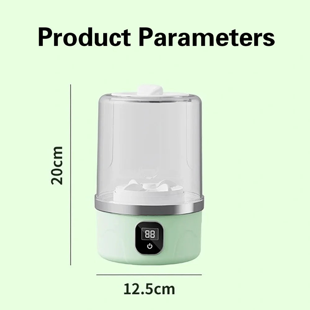 New Portable Wireless Washing Machine Compact Laundry Equipment Clothing Cleaning Tool Ideal for Dorms, Travel, Camping, Hotels