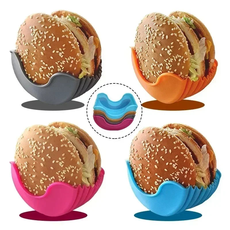 Silicone Burger Rack & Holder – Reusable Kitchen Gadget for Burgers, Sandwiches & More