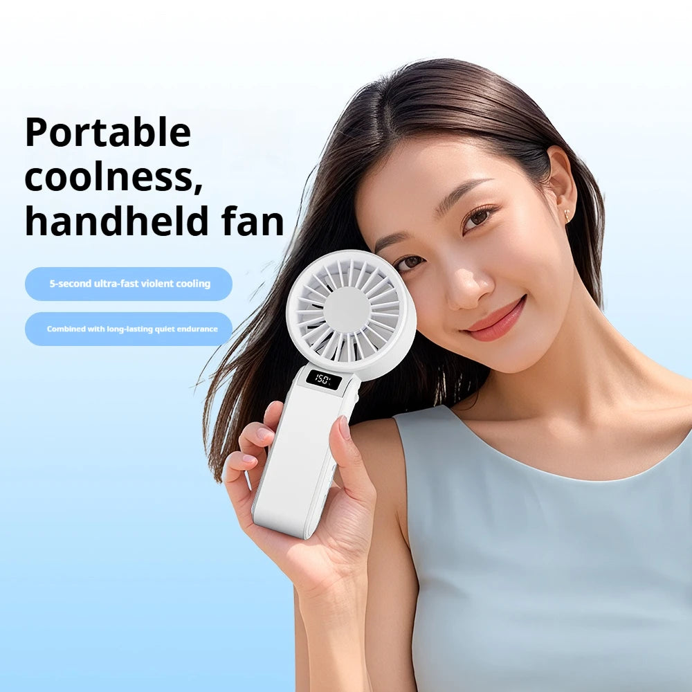 Portable Mini Fan – 3000mAh Rechargeable Foldable Handheld Fan for Outdoor & Travel