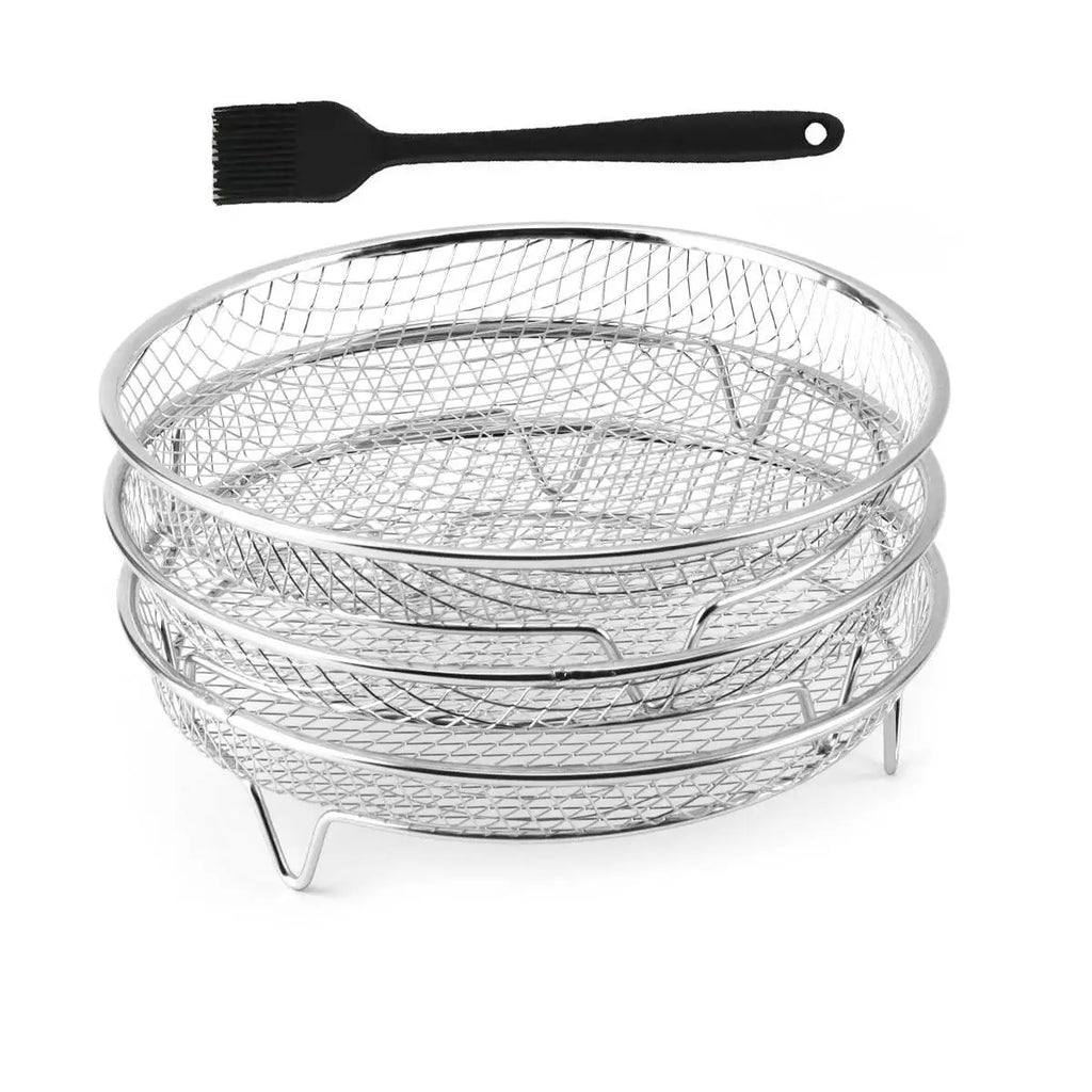 Stackable Air Fryer Rack – 304 Stainless Steel Baking & Grilling Tray for Air Fryers & Ovens