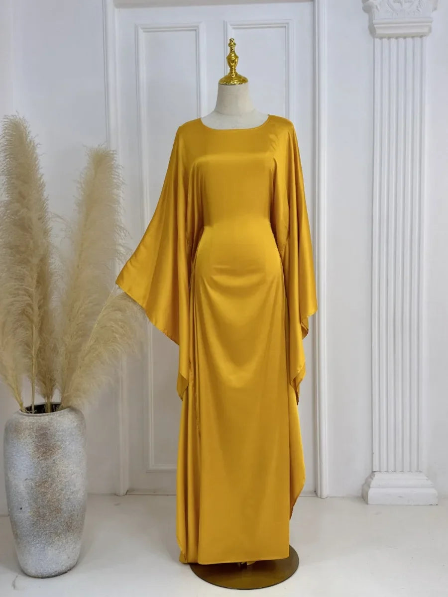Eid Modest Bat Sleeve Muslim Party Dress – Ramadan Abaya Kaftan