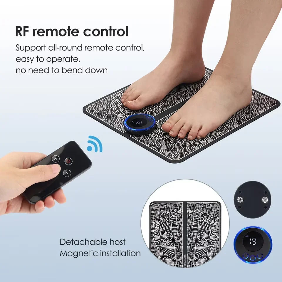 EMS Electric Foot Massager Pad – 6 Modes & 9 Intensities