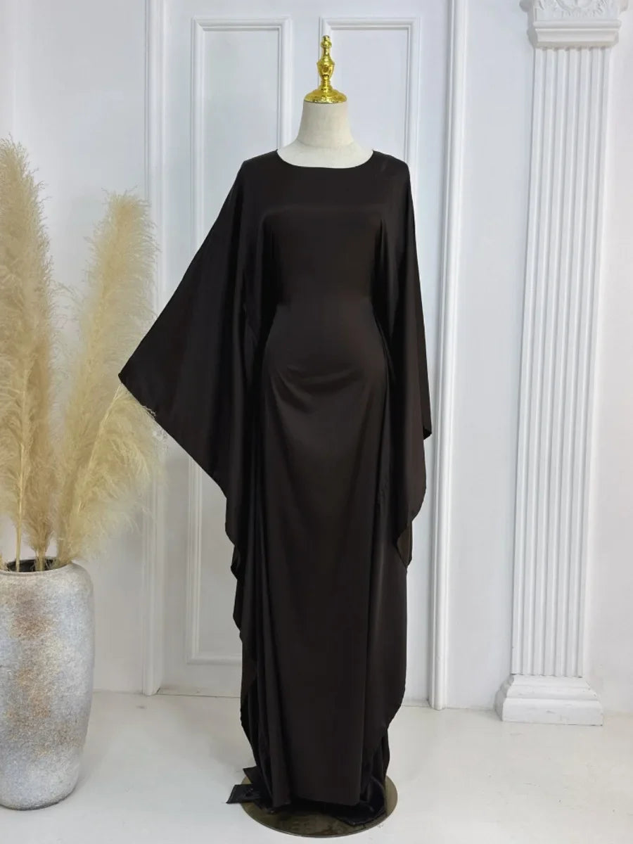 Eid Modest Bat Sleeve Muslim Party Dress – Ramadan Abaya Kaftan