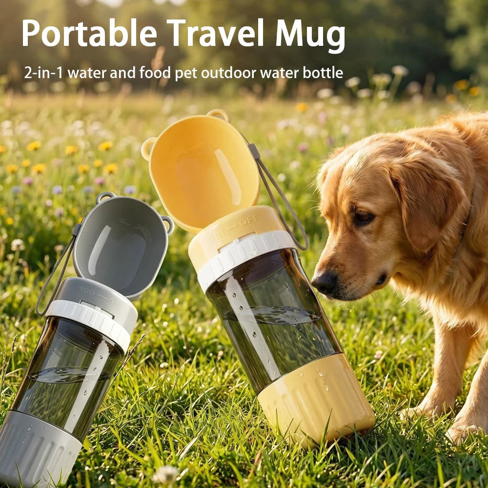 Large Capacity Pets Travel Water Bottle Outdoor Drink Kettle Portable Water Food In One Dog Supplies Diet Drink Water