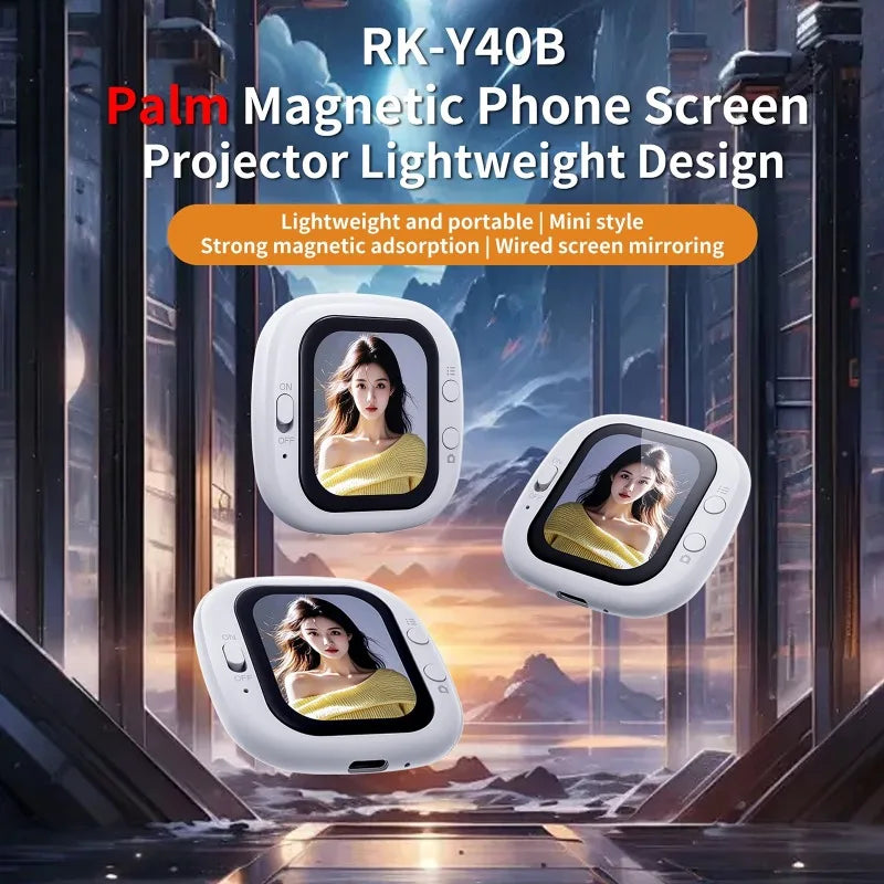 Magnetic Selfie Monitor Screen Mini Wired Mobile Phone Rear Camera Selfie For Vlog Livestream Video Recording For iPhone Android