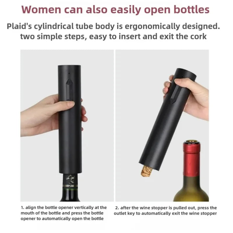 USB Rechargeable Electric Wine Opener – Automatic Corkscrew for Wine Bottles