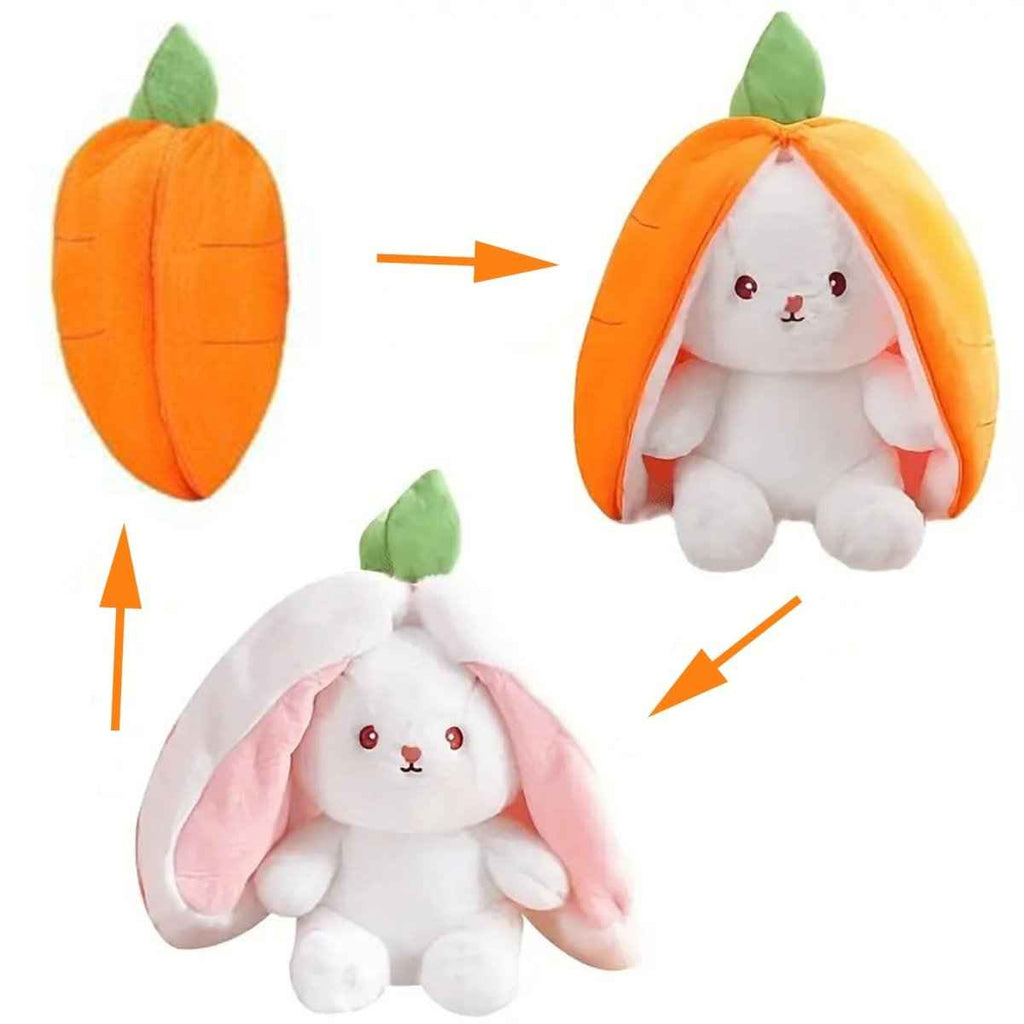 Reversible Bunny Plush Toy | Strawberry & Carrot Stuffed Animal for Ki…i
