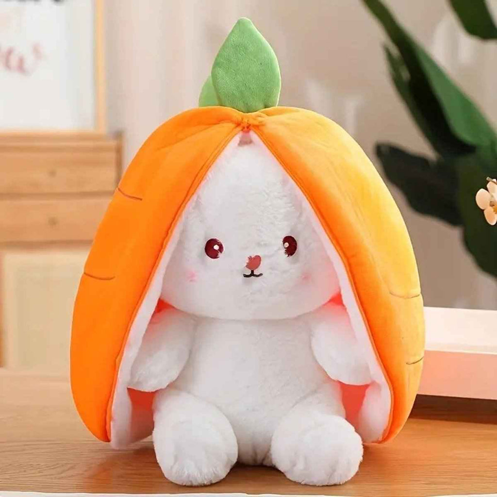 Reversible Bunny Plush Toy | Strawberry & Carrot Stuffed Animal for Ki…i