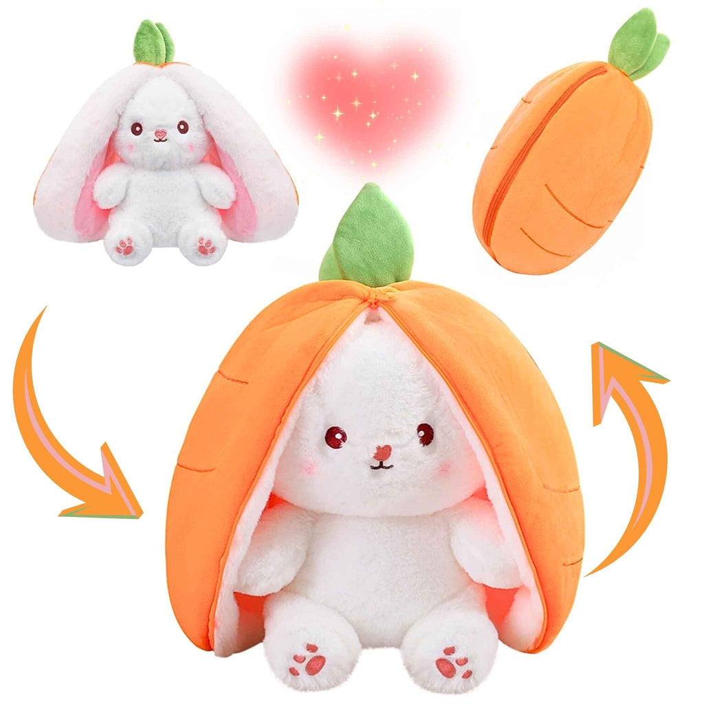 Reversible Bunny Plush Toy | Strawberry & Carrot Stuffed Animal for Ki…i