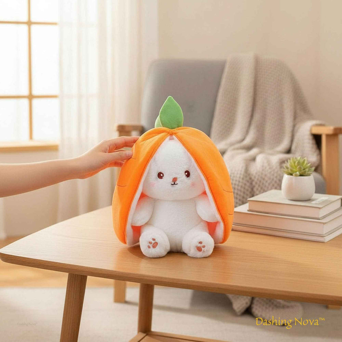Reversible Bunny Plush Toy | Strawberry & Carrot Stuffed Animal for Ki…i